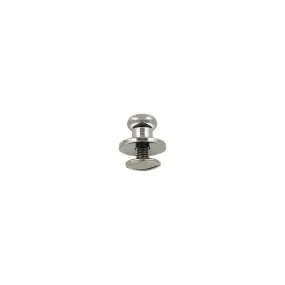 10mm, Gunmetal, Flat Top Collar Button Stud with Screw, Solid Brass - PK5, #P-287-SM-GUNM