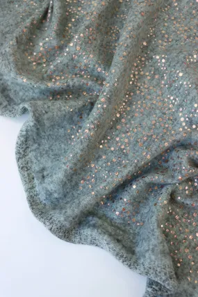 3YD PRECUT; Dusty Sage & Rose Gold Flecks Marl Brushed Sweater Knit