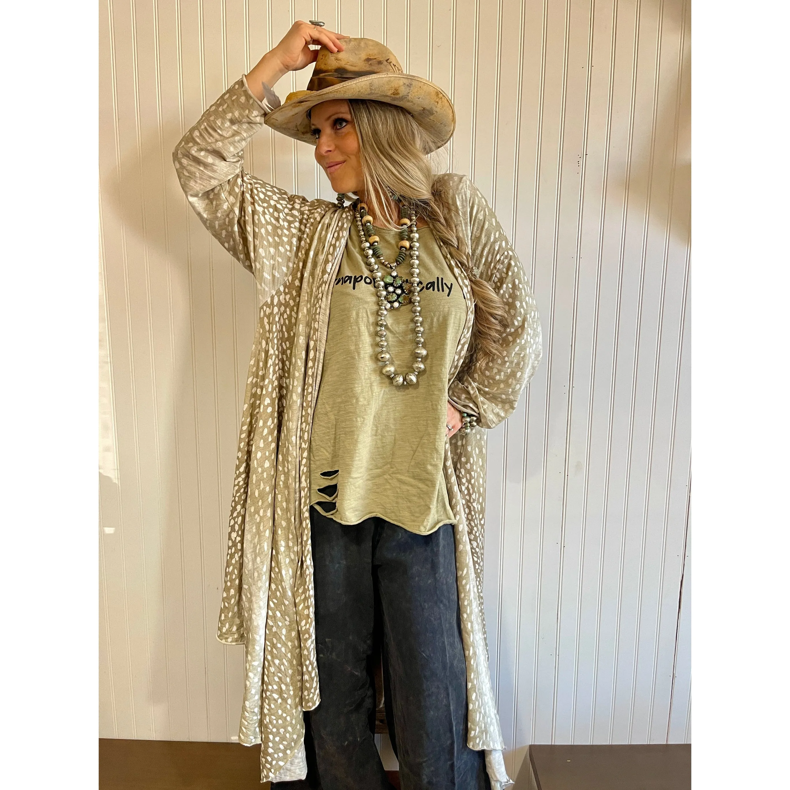 57247   Tulane Distressed Black Flowy Gypsy Pants by A Rare Bird