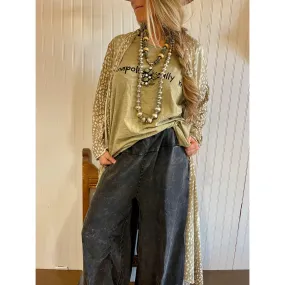 57247   Tulane Distressed Black Flowy Gypsy Pants by A Rare Bird