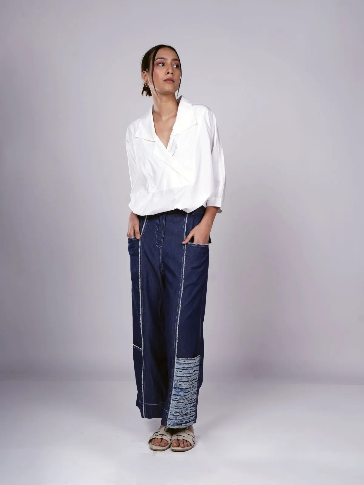 ANKLE CROP PANT DARK BLUE