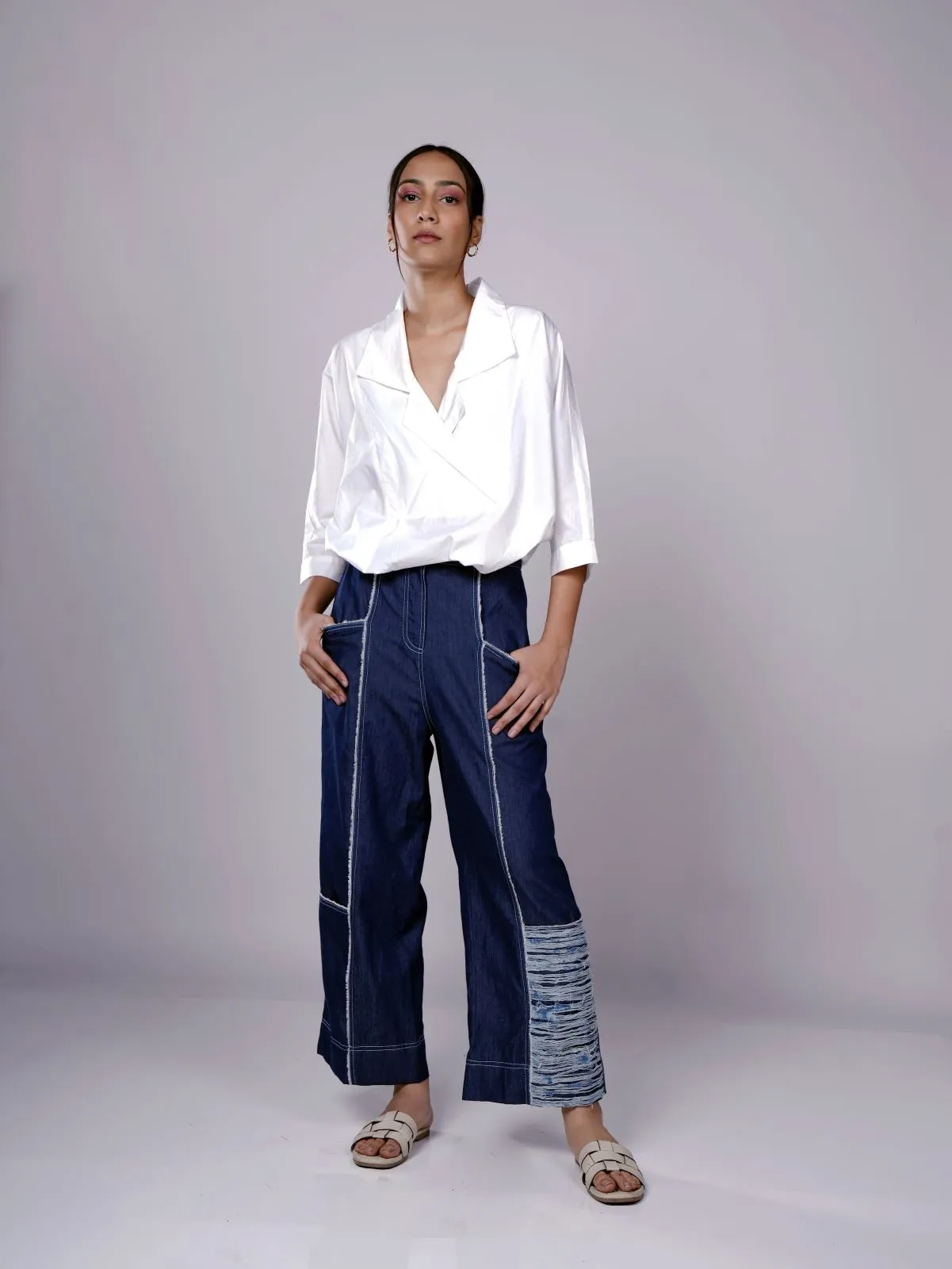 ANKLE CROP PANT DARK BLUE