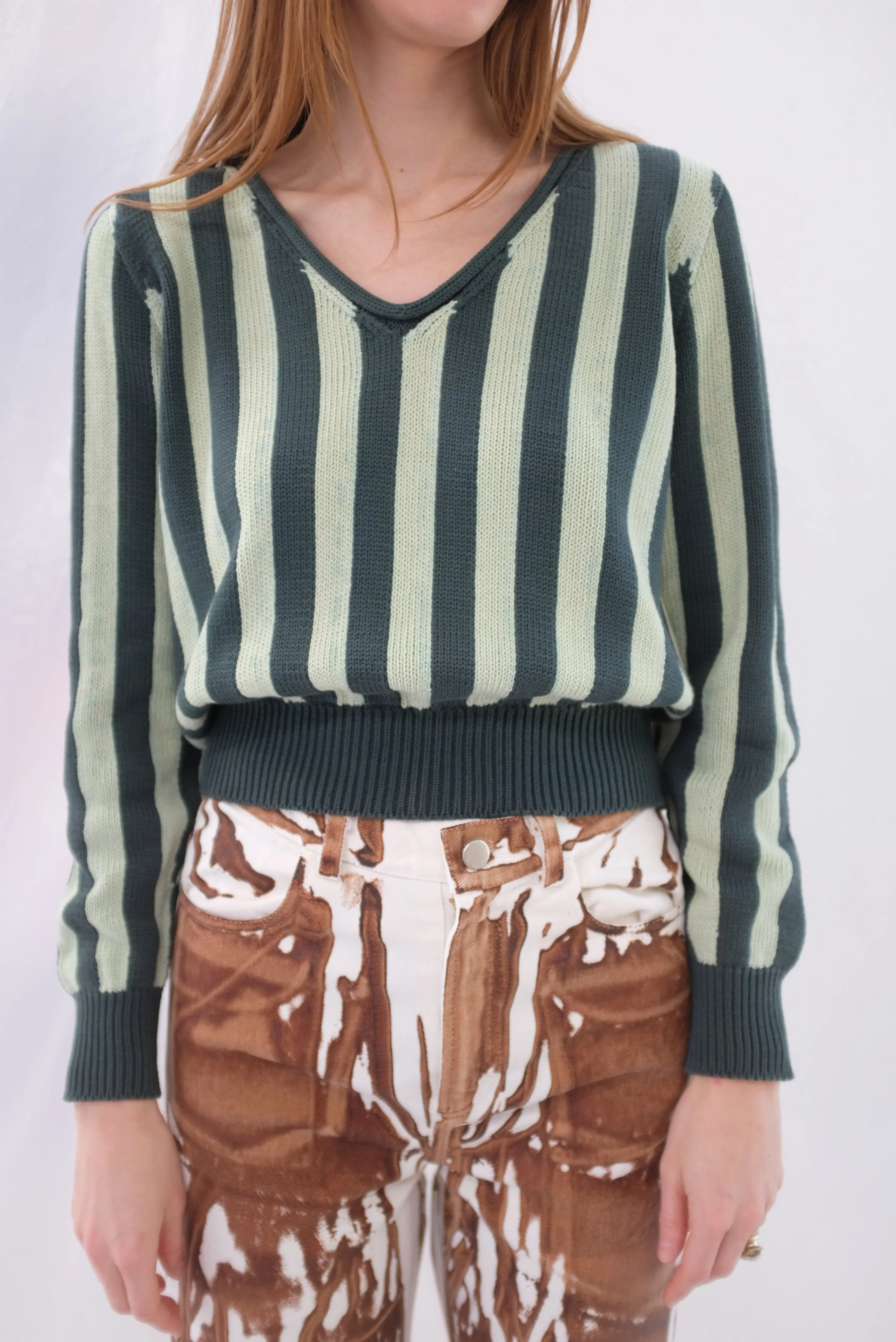 Beklina Latta V-neck Sweater Mint/Basil