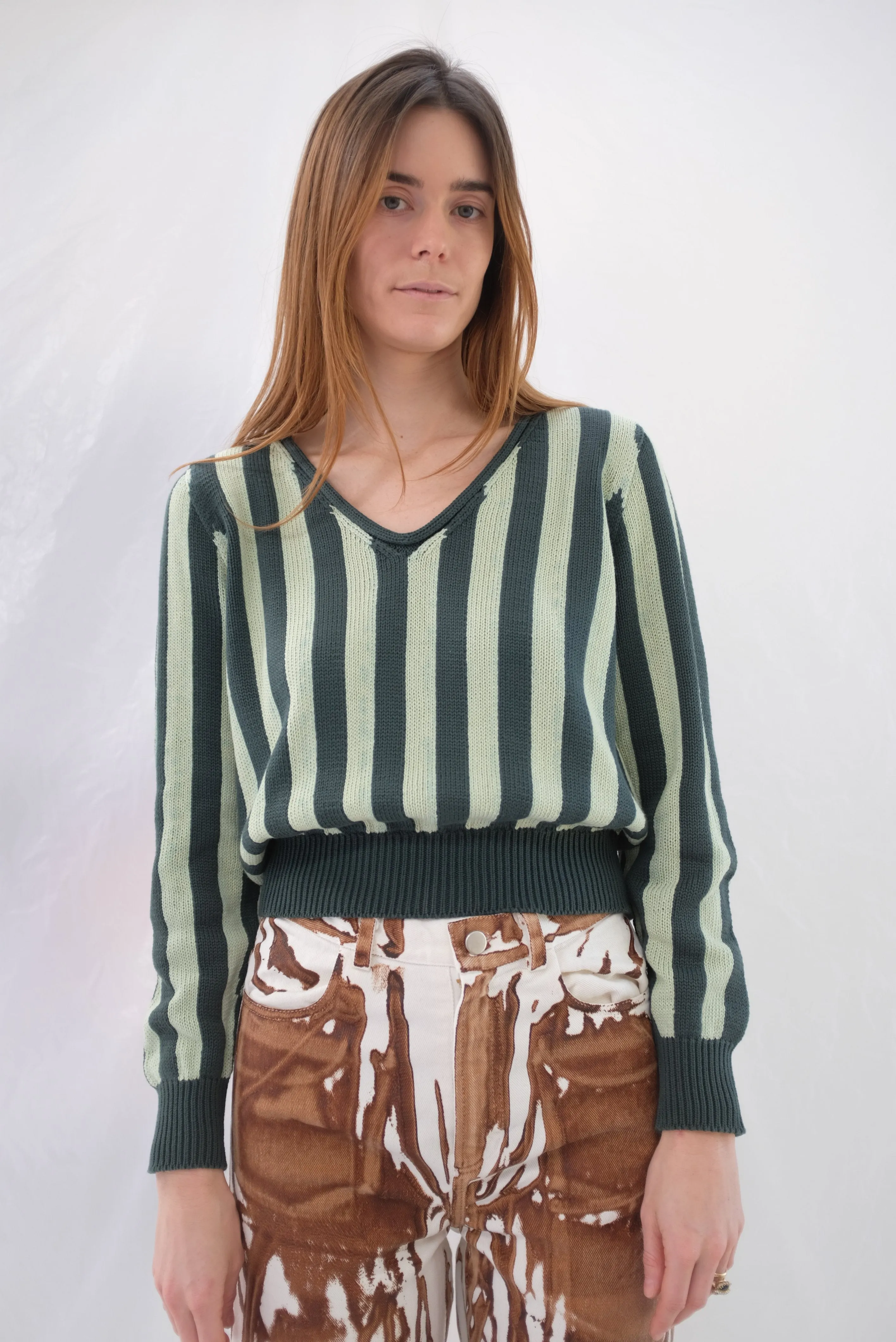 Beklina Latta V-neck Sweater Mint/Basil