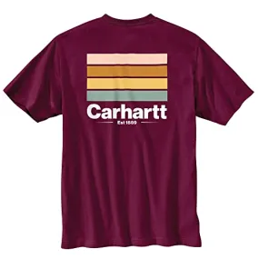Carhartt 105713 Men's Relaxed Fit Heavyweight Short-Sleeve Pocket Line Graphic - XXX-Large - Port