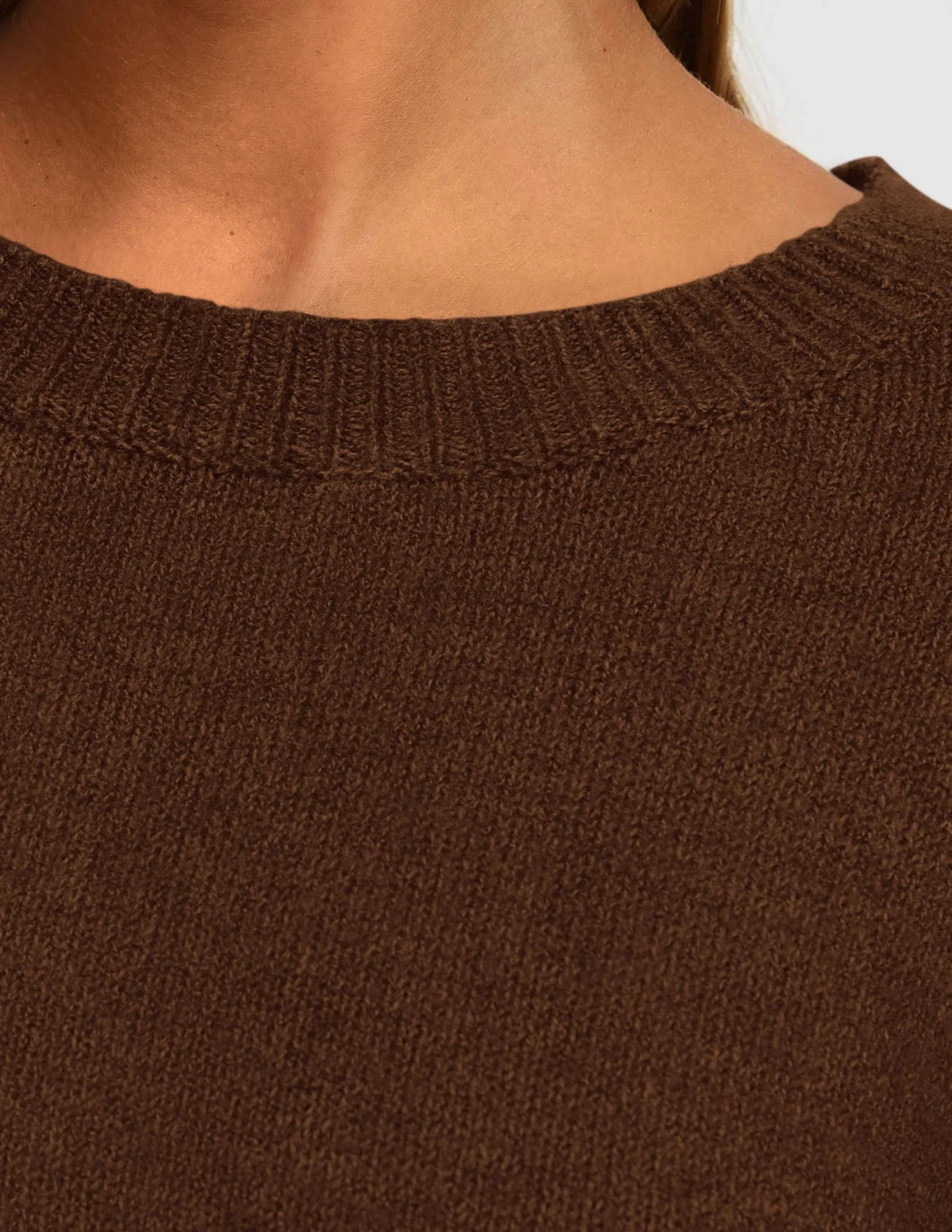 Casual Crew Neck Long Sleeve Pullover Ribbed Knit Loose Fit Sweaters