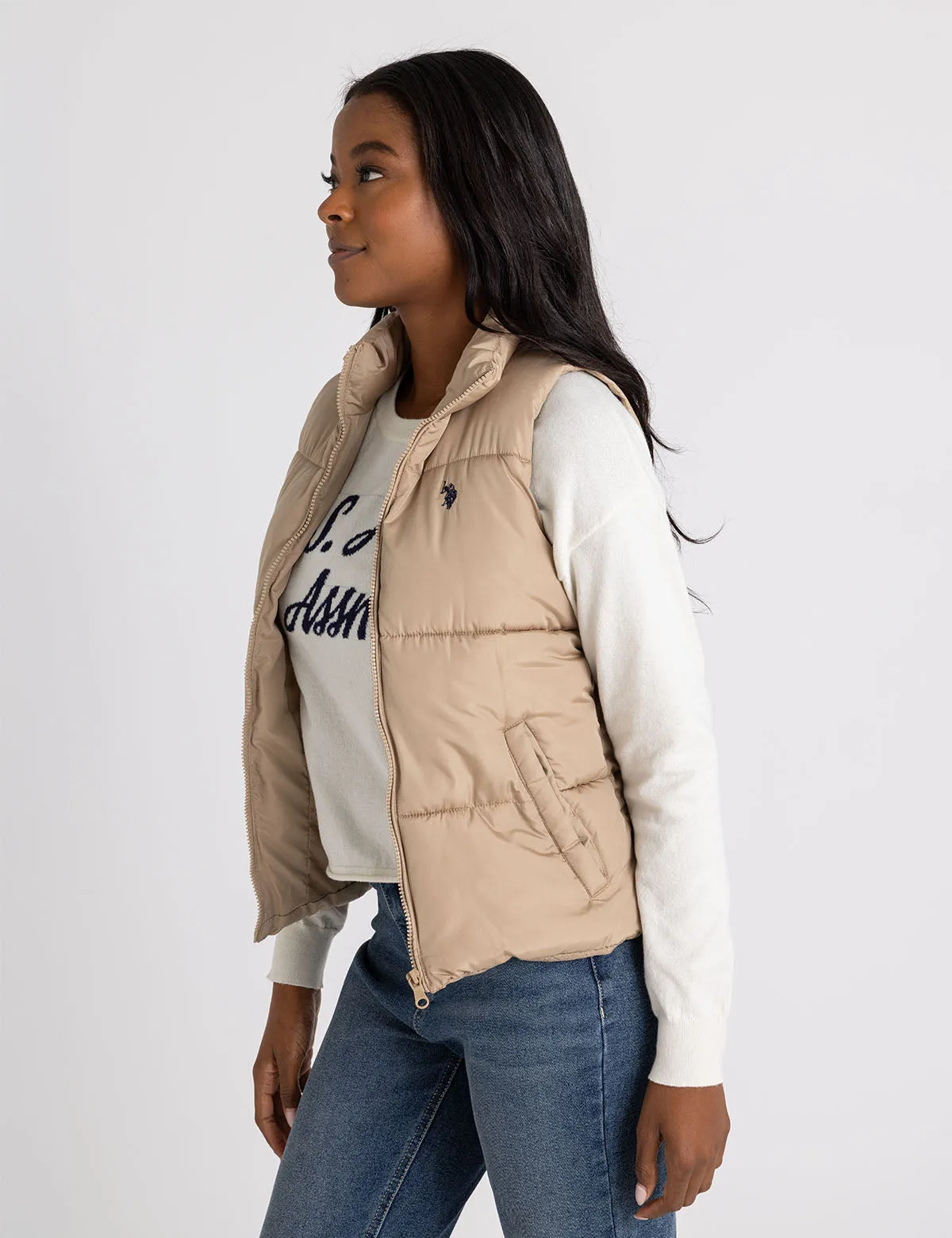 CLASSIC PUFFER VEST WITH ZIP POCKETS