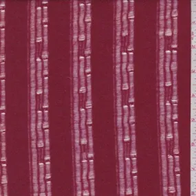 Crimson Snag Stripe Jersey Knit Fabric