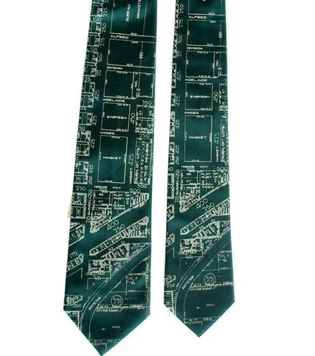 Detroit Map Necktie, Historic Eastern Market Tie