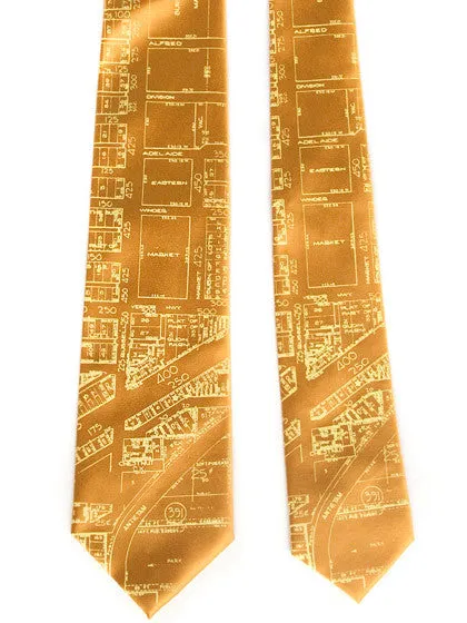 Detroit Map Necktie, Historic Eastern Market Tie