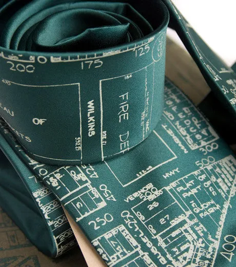 Detroit Map Necktie, Historic Eastern Market Tie