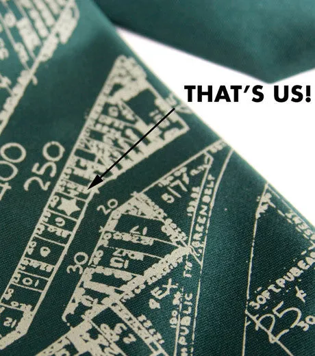 Detroit Map Necktie, Historic Eastern Market Tie