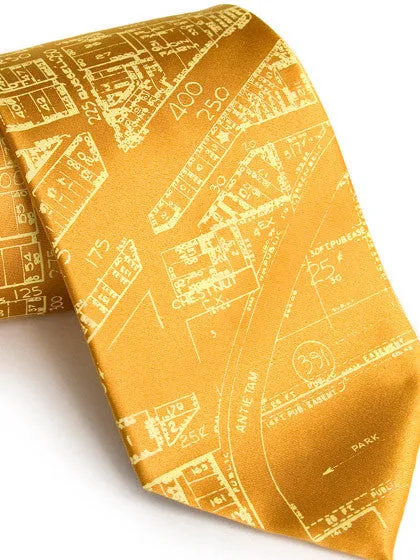 Detroit Map Necktie, Historic Eastern Market Tie
