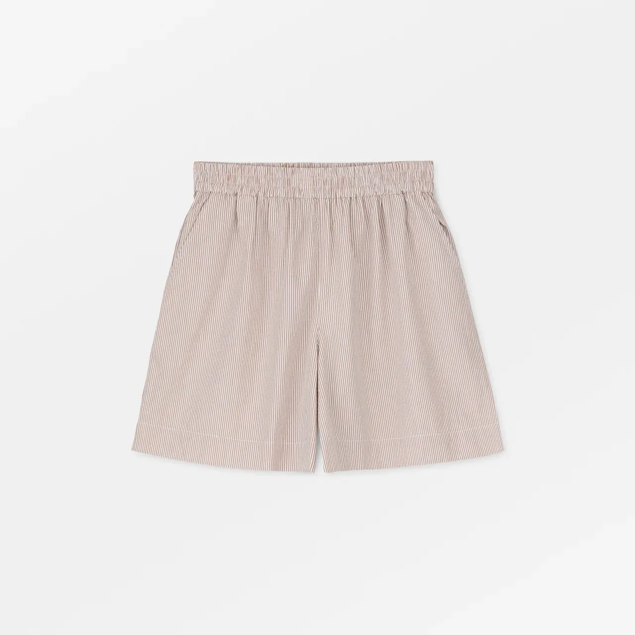 Edgar Shorts | Warm Beige & White Stripe