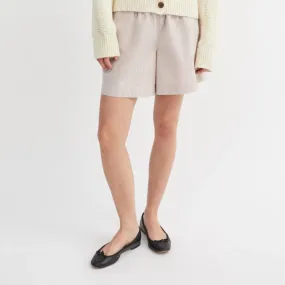 Edgar Shorts | Warm Beige & White Stripe