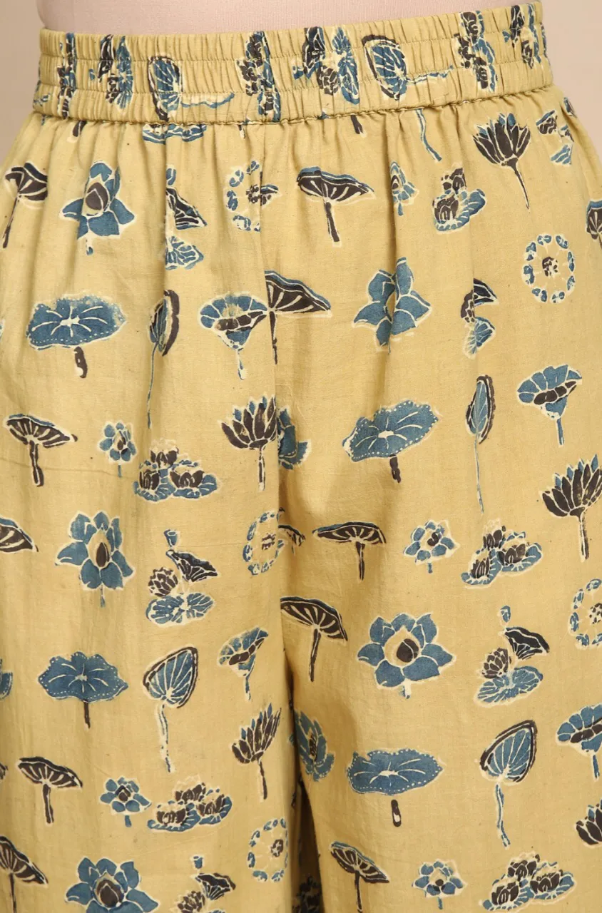 elasticated printed pants - rhubarb & botanical
