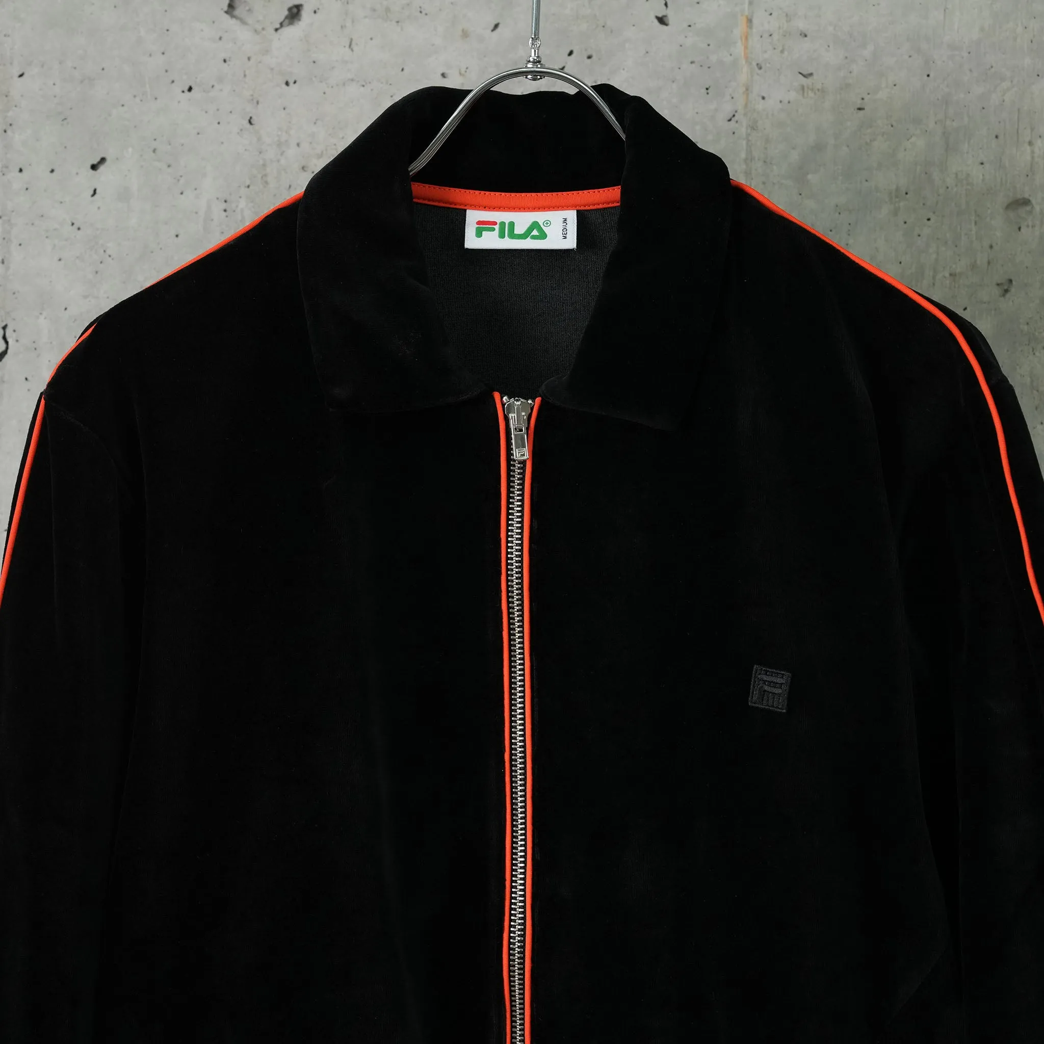 F  VELOUR TRACK TOP / C901:JET BLACK