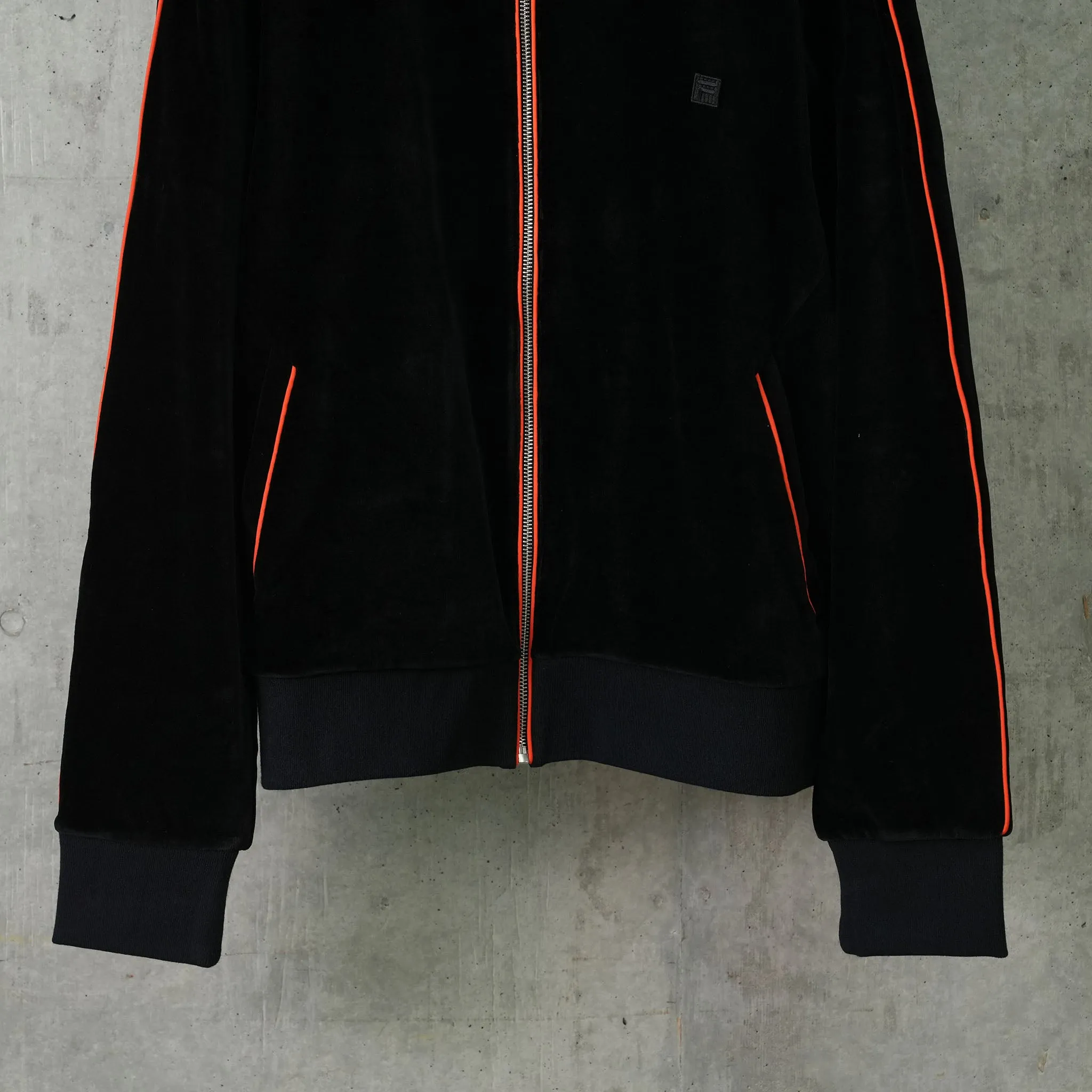 F  VELOUR TRACK TOP / C901:JET BLACK