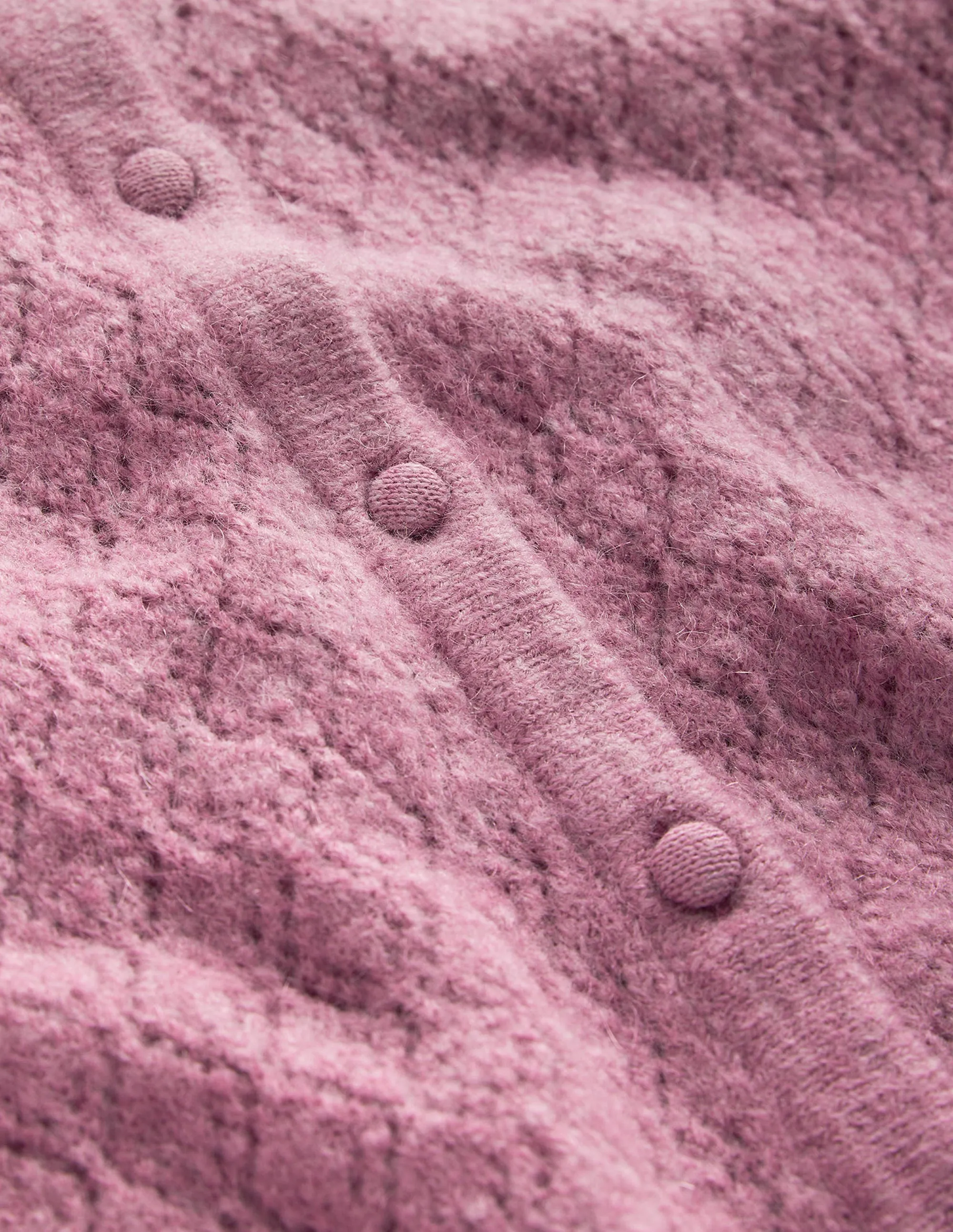 Fluffy Pointelle Cardigan-Strawberry Sherbet