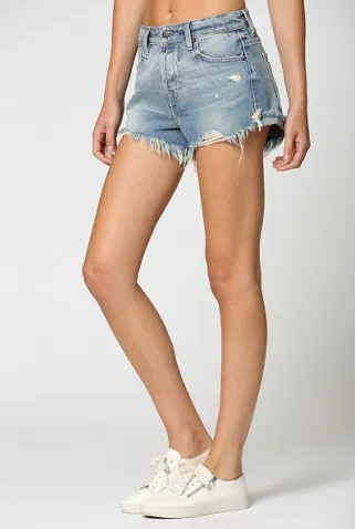 Frayed Hem Denim Shorts