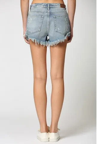 Frayed Hem Denim Shorts