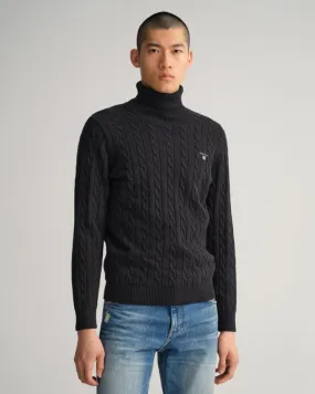 Gant Apparel Mens COTTON CABLE TURTLE NECK 97/DK CHARCOAL MELANGE