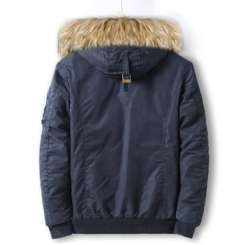 GEE2 GD FASHION HOMME FAUX FUR THICK HOODED COATS