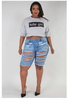 Gigi 2 Distressed Shorts