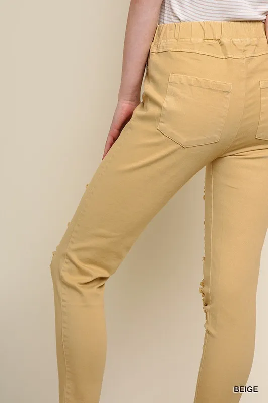High Waist Distressed Jeggings