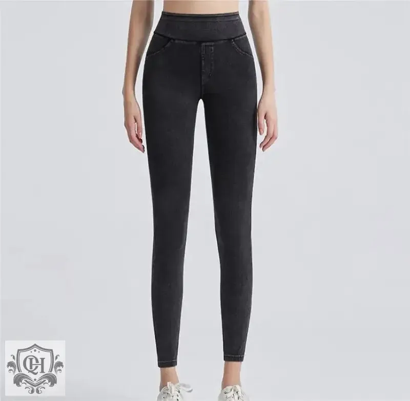 High Waist Fleece Padded Fitness Pants