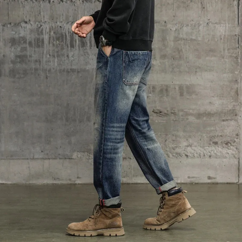 Hip Hop Jeans Men Harem Pants Loose Fit Distressed Baggy Pants Vintage Male Denim Trousers Men's Clothing Streetwear 2023 Autumn