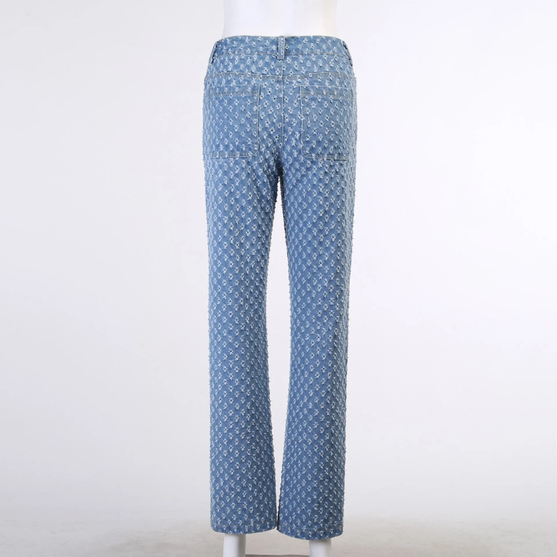 Hole Distressed Wash Pattern Jeans