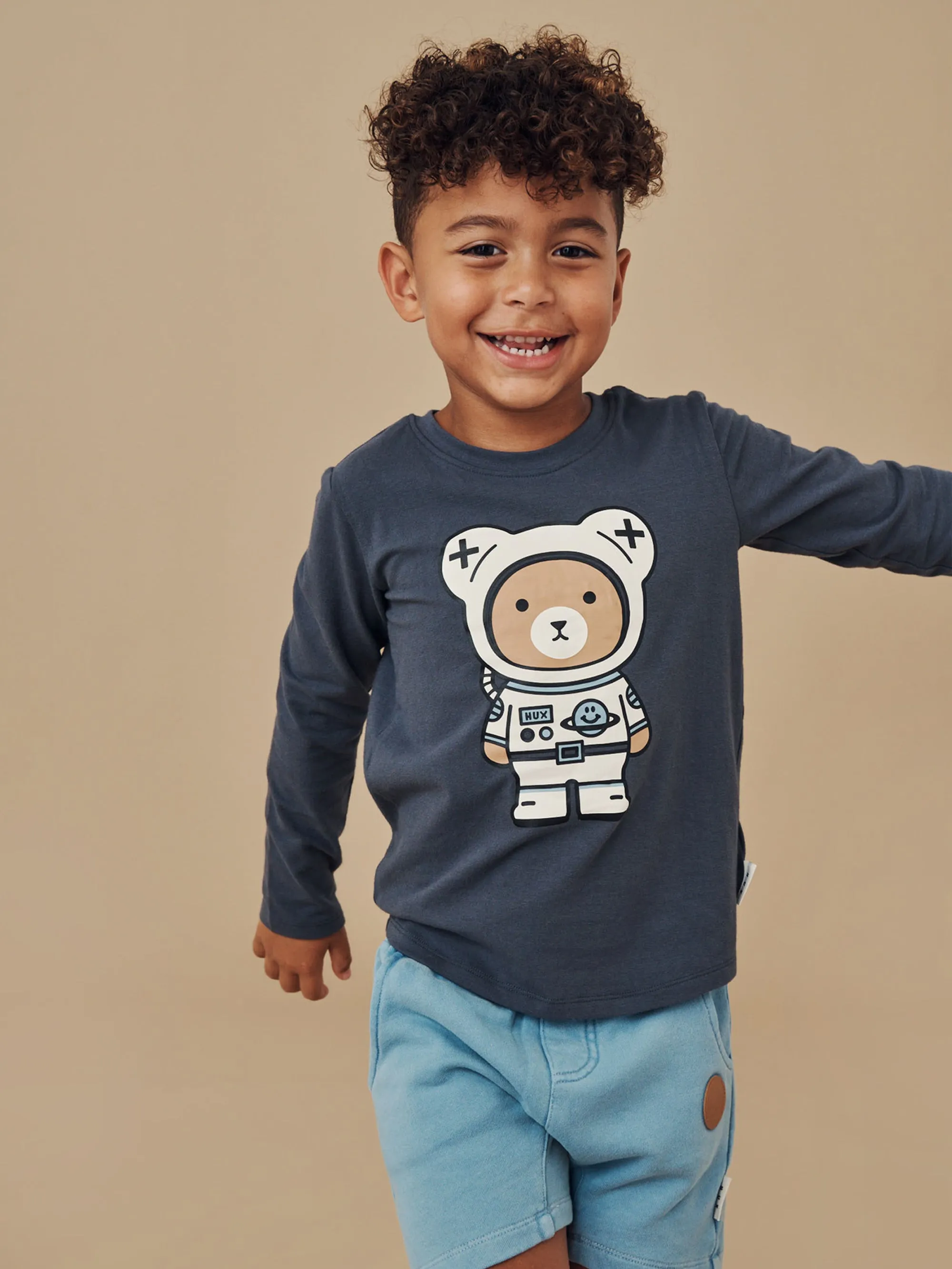 Huxbaby Vintage Terry Slouch Short - Dusty Blue