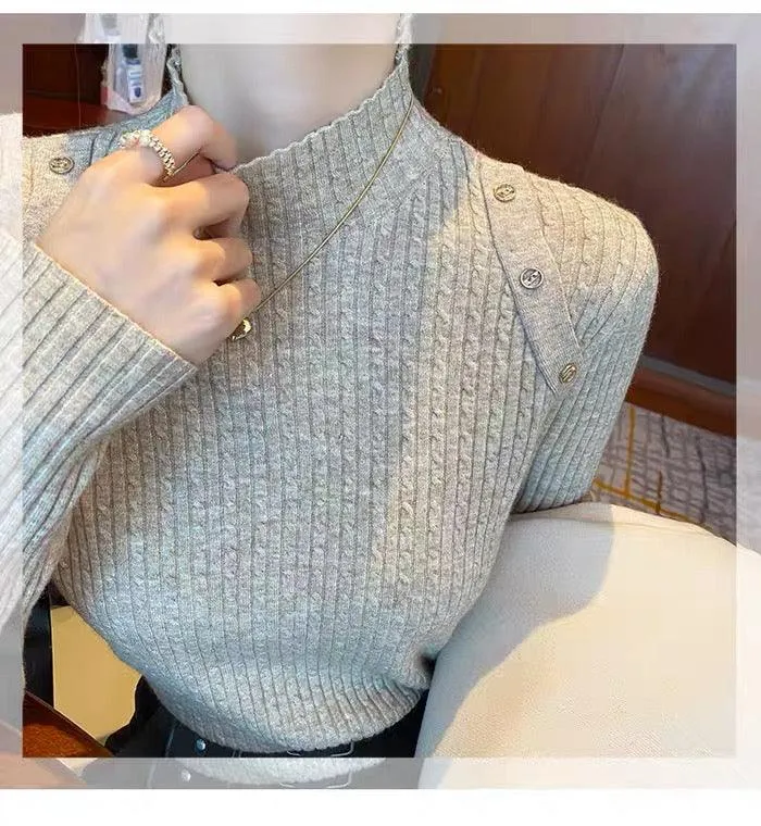 Ivyshape | Buttoned Sweaters