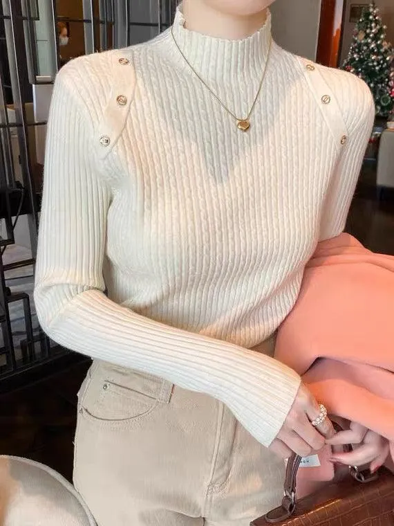 Ivyshape | Buttoned Sweaters