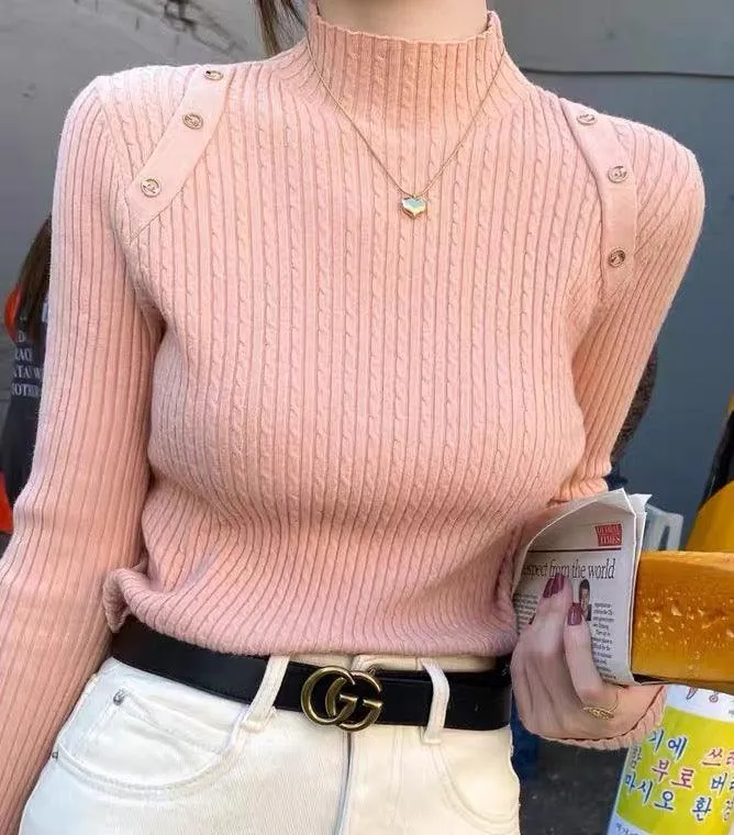 Ivyshape | Buttoned Sweaters