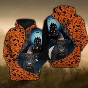 Joy Corners Belted Galloway Castle Halloween Pattern 3D Hoodie