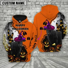Joy Corners Black Angus Castle Footprint Halloween Pattern 3D Hoodie