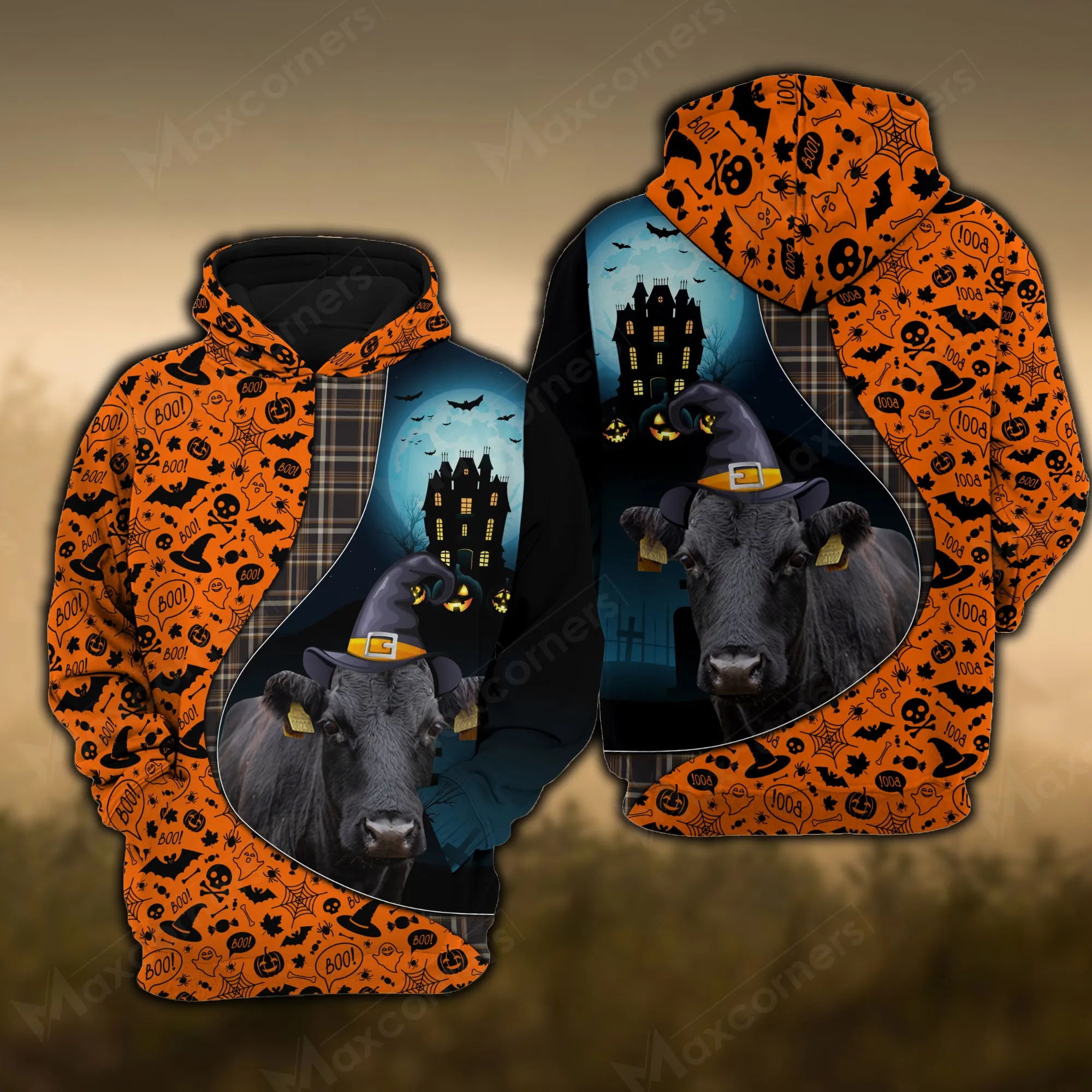 Joy Corners Dexter Castle Halloween Pattern 3D Hoodie