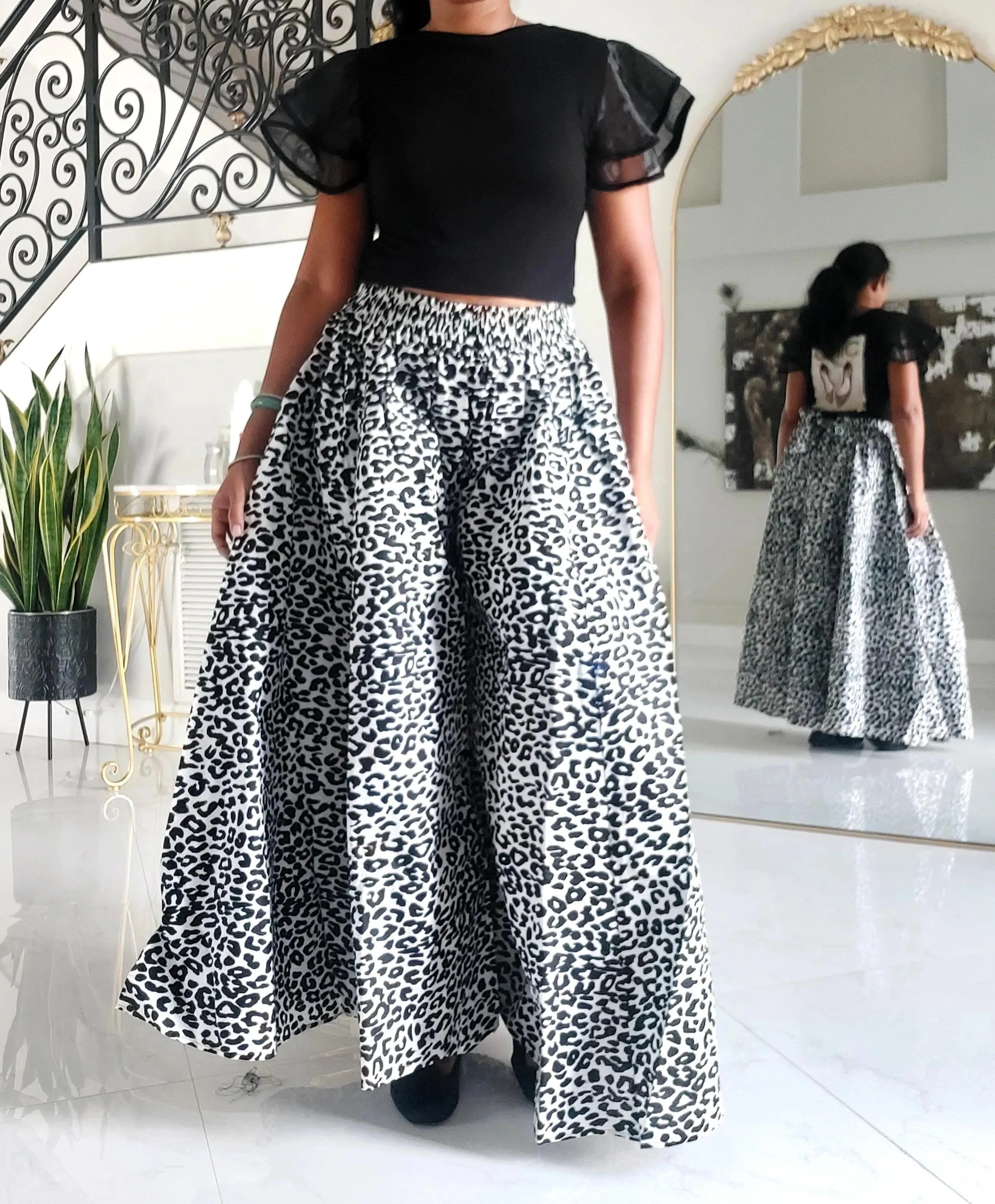 Leopard Print Palazzo Pants