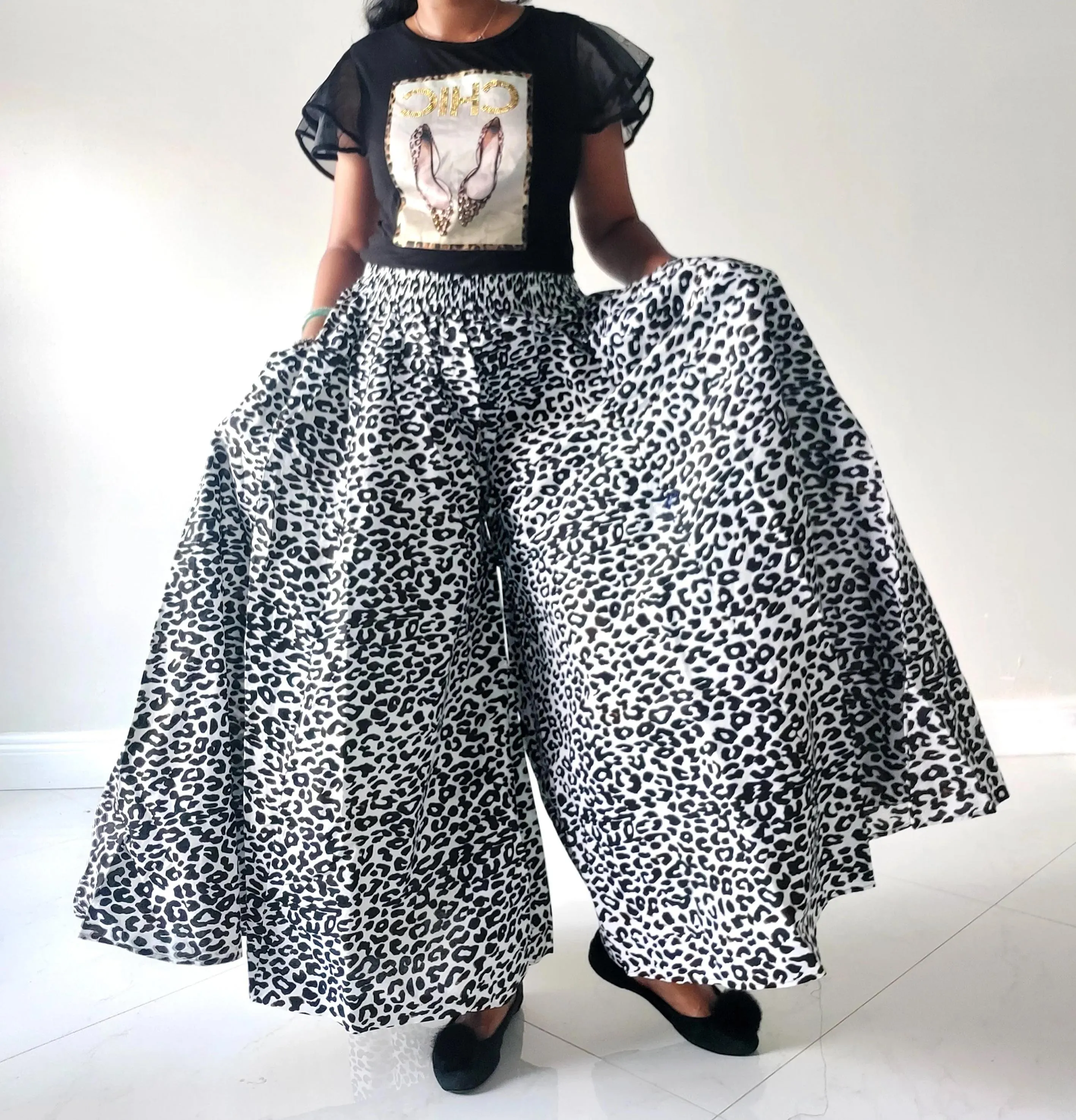 Leopard Print Palazzo Pants