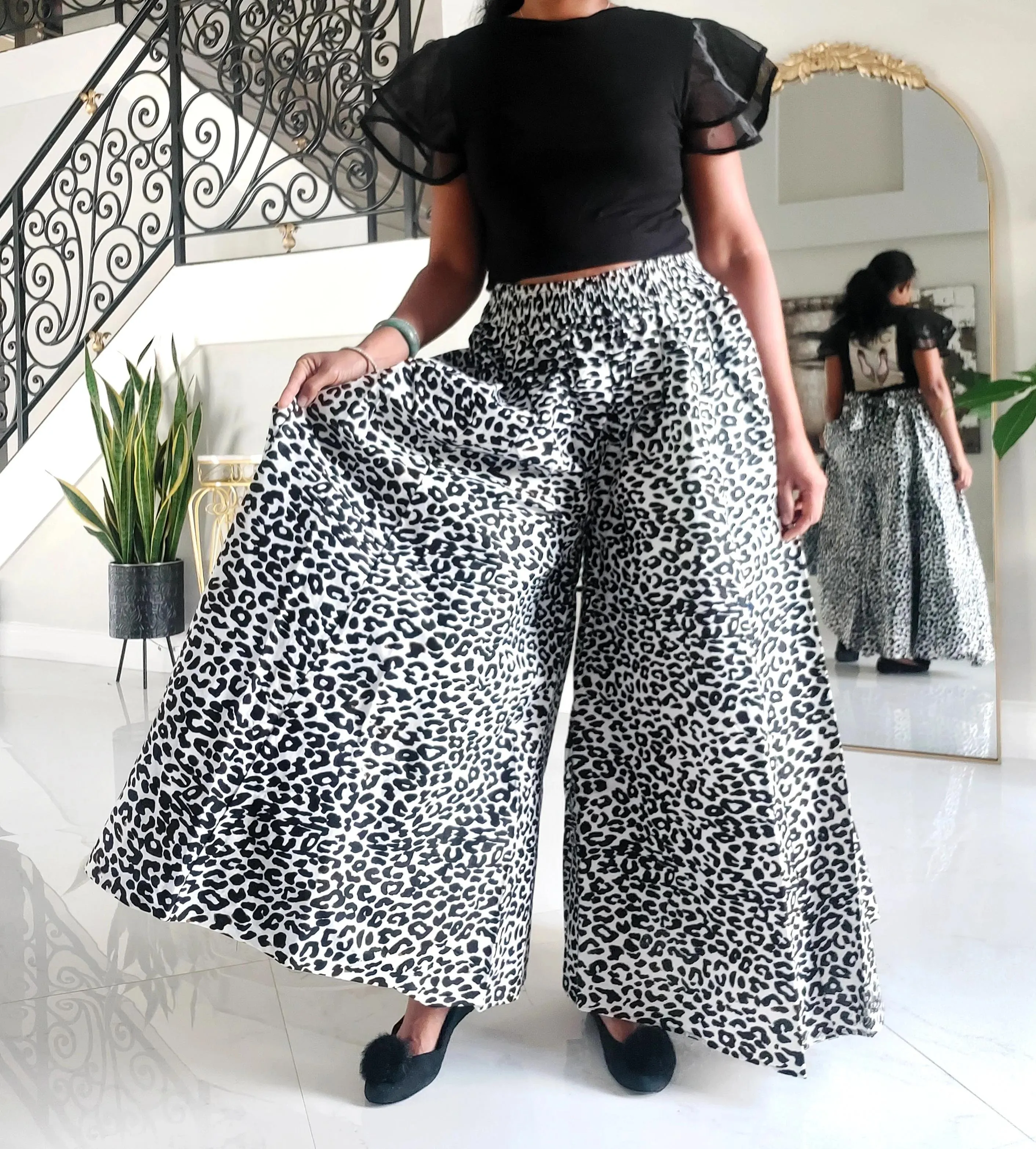 Leopard Print Palazzo Pants