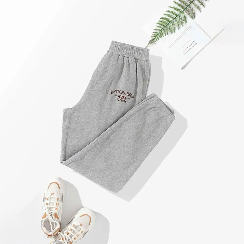 Letter Graphic Easy Wear Thermal Lined Sweatpants