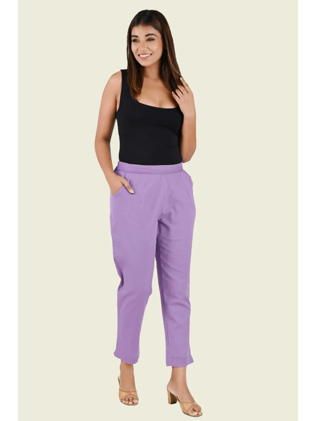 LILAC COTTON PANTS