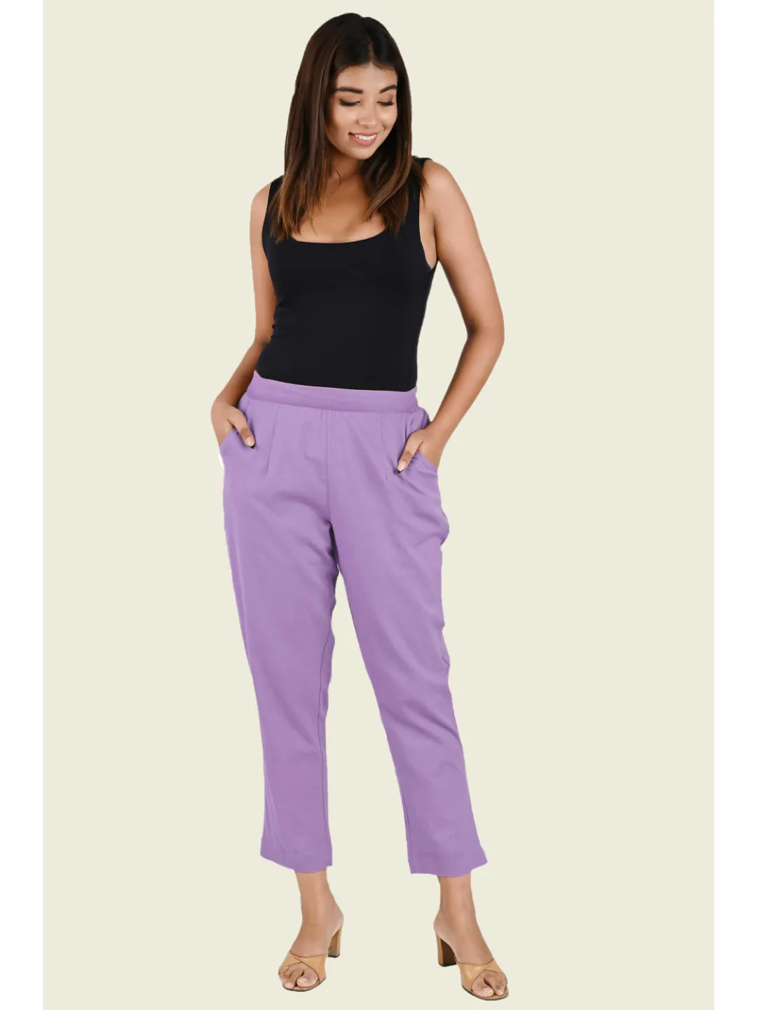 LILAC COTTON PANTS