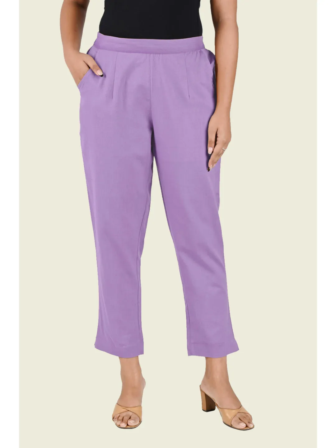 LILAC COTTON PANTS