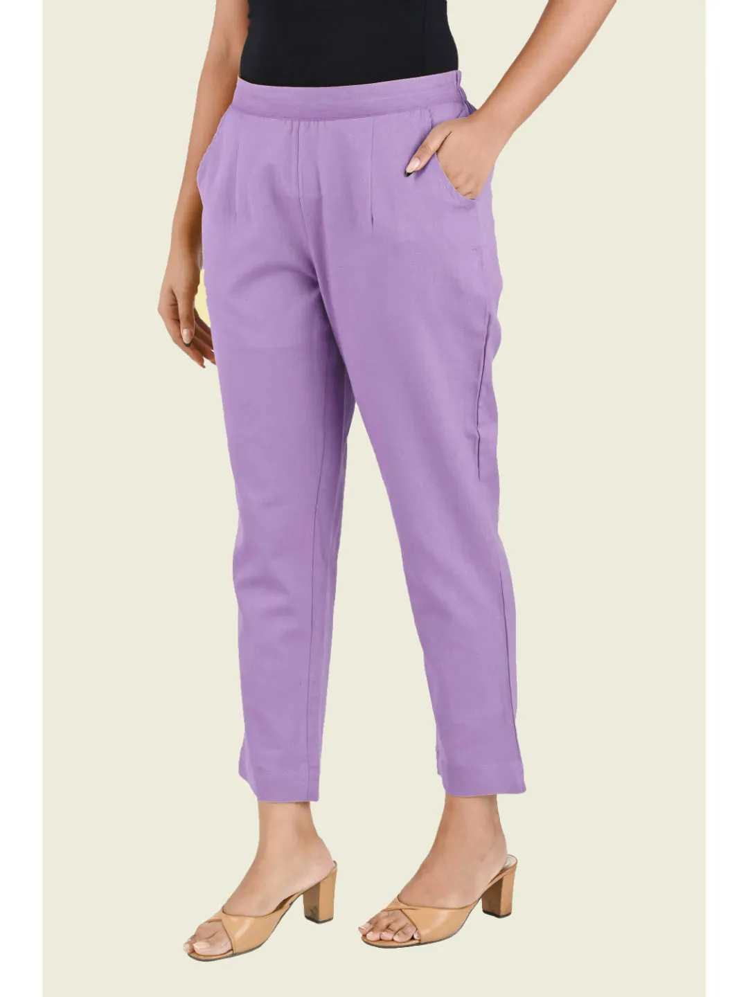 LILAC COTTON PANTS