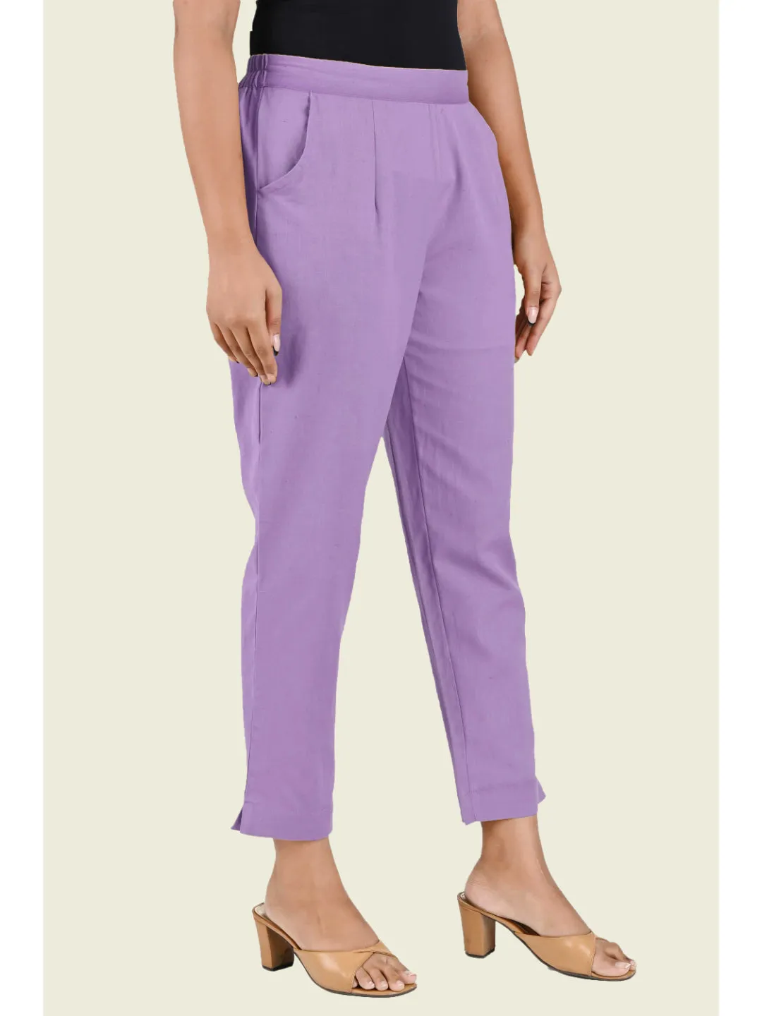LILAC COTTON PANTS