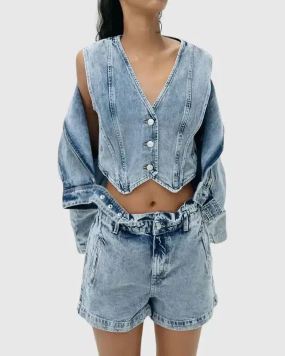 Lorette – Tailored fit – Three-piece denim set