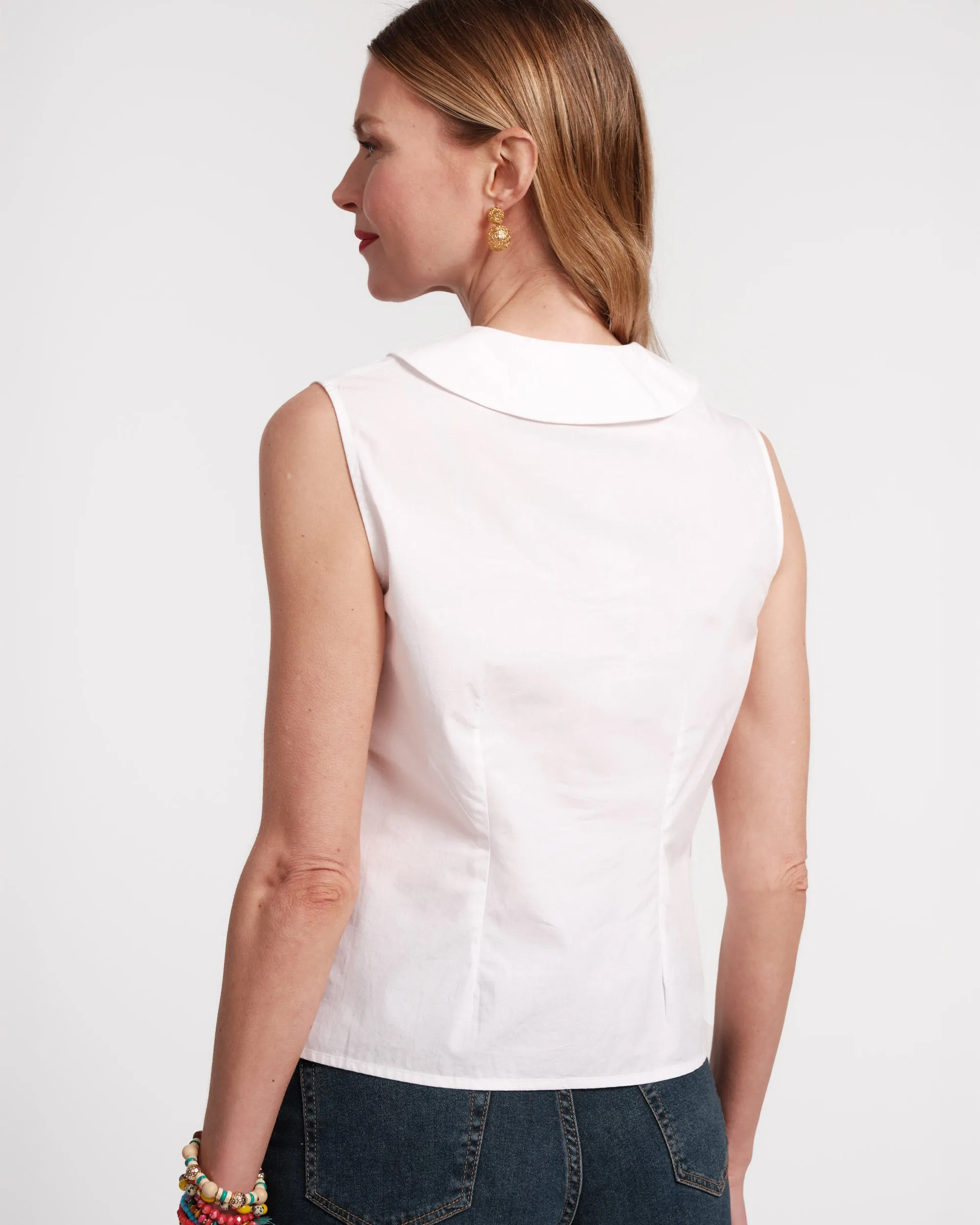 Louise Collar Cotton Shell White